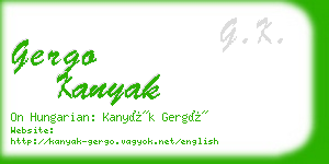 gergo kanyak business card